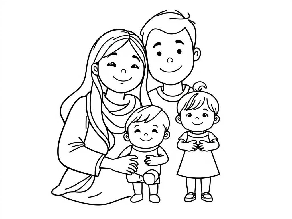 Family Fun Coloring Page