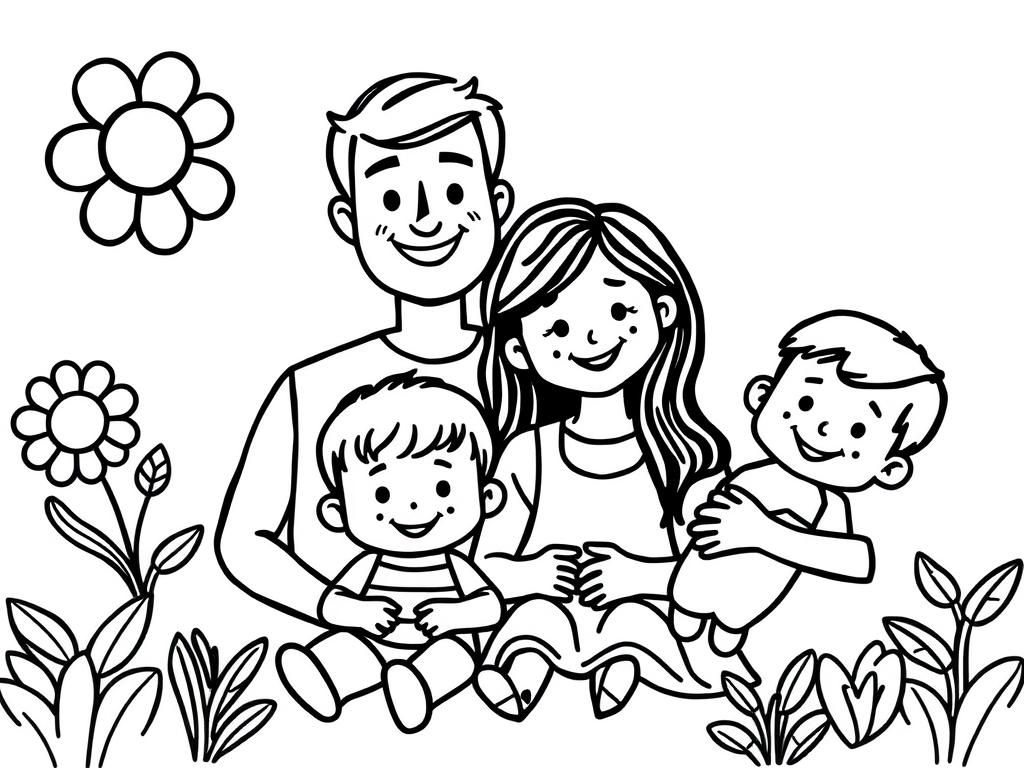 Family Fun Coloring Page