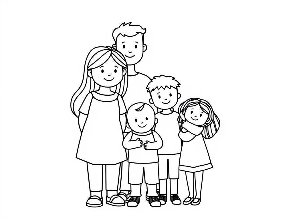 Family Portrait Coloring Page