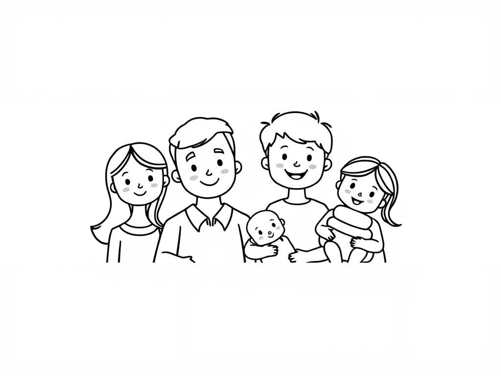 Family Portrait Coloring Page