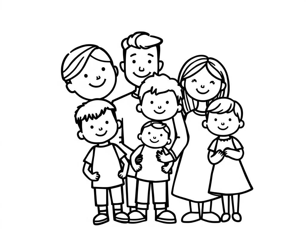Happy Family Coloring Page