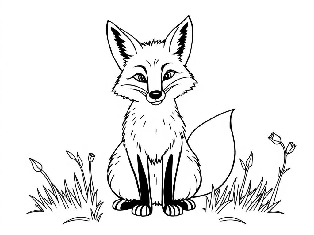 Coloring Page of a Fox