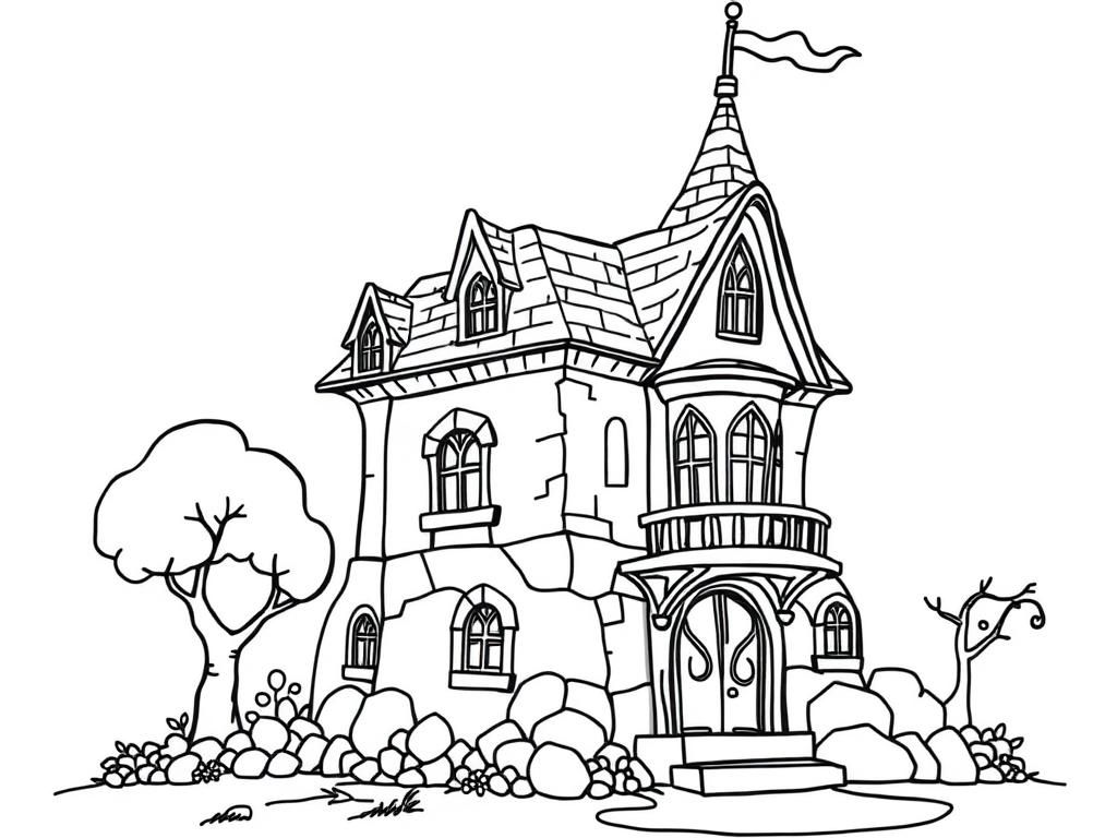 Enchanting Castle Coloring Page for Kids