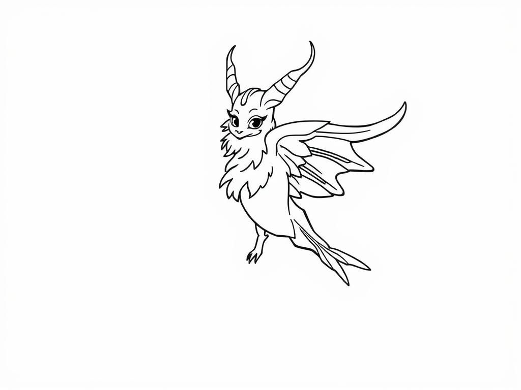 Cute Dragon Coloring Page for Kids