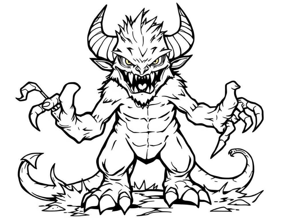 Muscle Monster Coloring Page