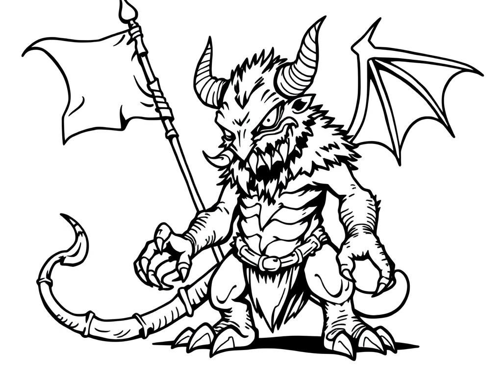 Mythical Demon Coloring Page