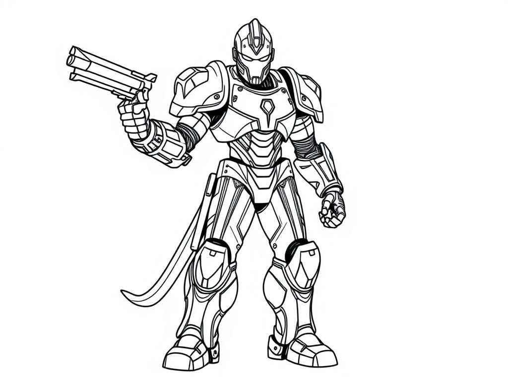 Robot Warrior Coloring Page