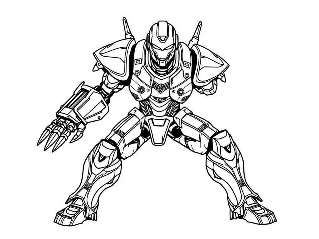 Futuristic Robot Coloring Page