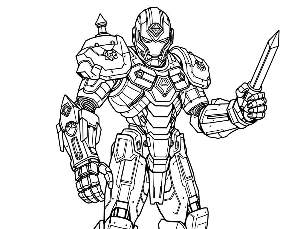Robot Warrior Coloring Page