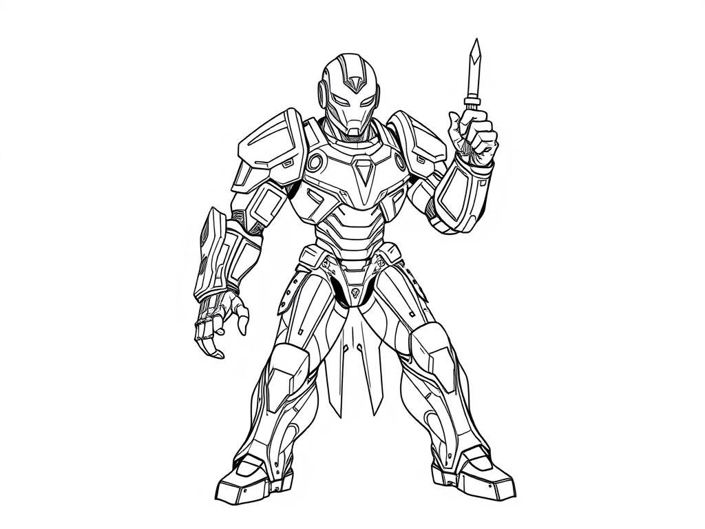 Robot Warrior Coloring Page