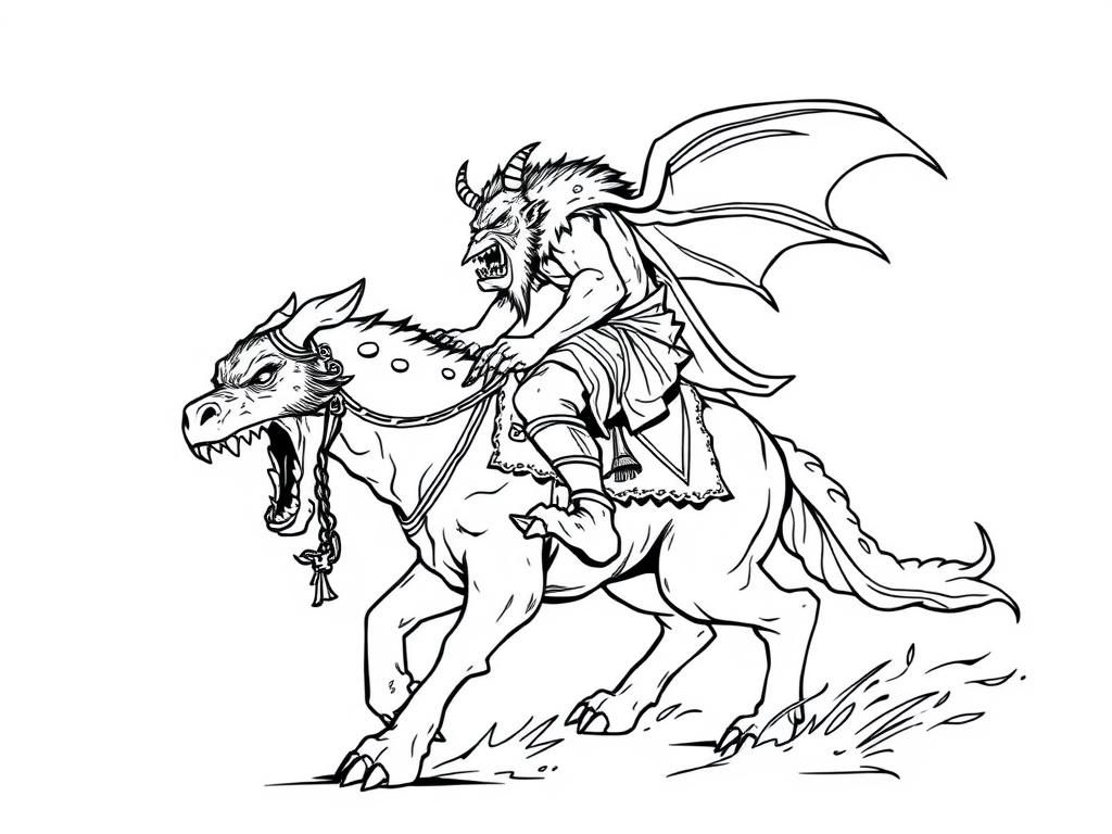 Mythical Rider Coloring Page
