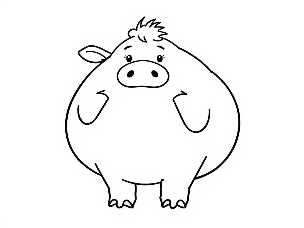 Cute Pig Coloring Page