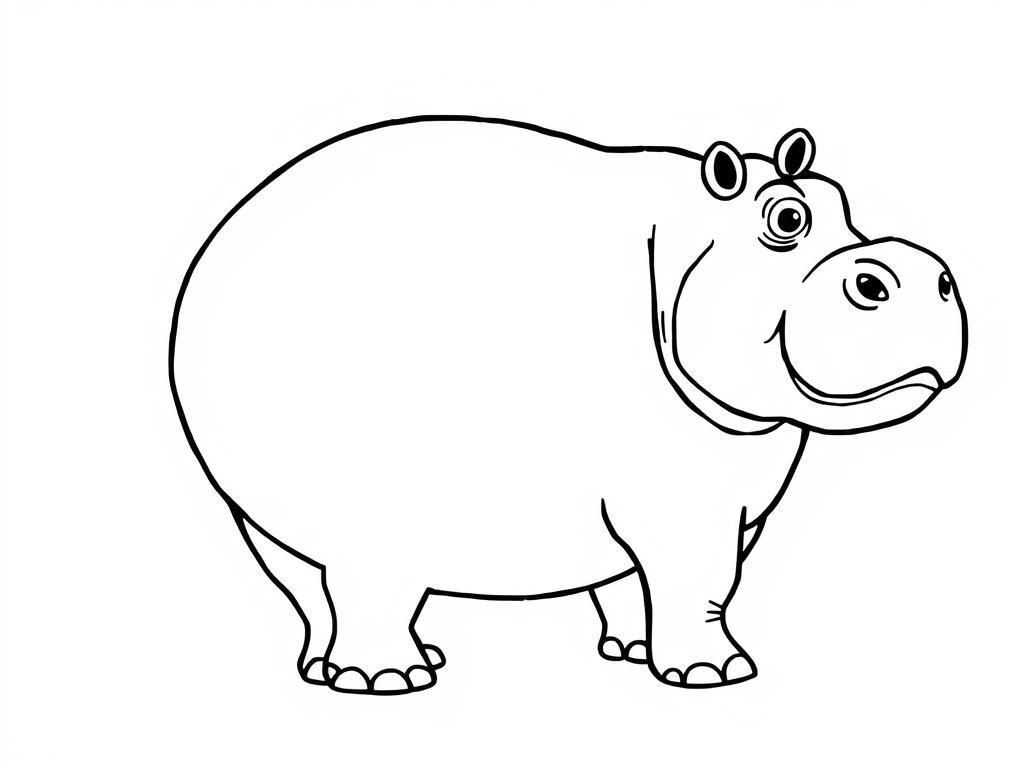 Kleurplaat van een nijlpaard