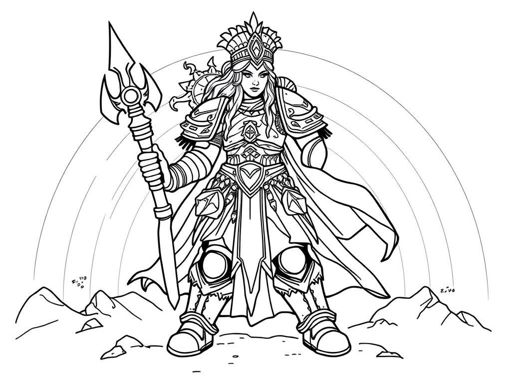 fat  warhammer sister of battle rainbow - Free Printable Coloring Page