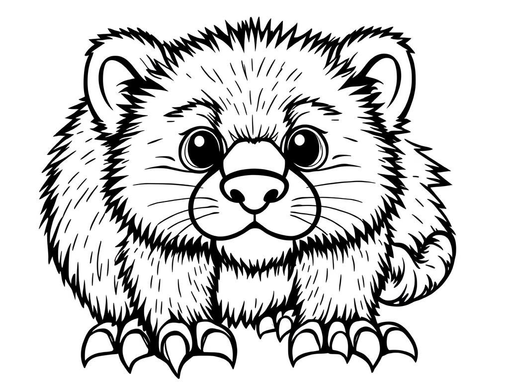 fat,hairy,sharp claws,big, - Free Printable Coloring Page