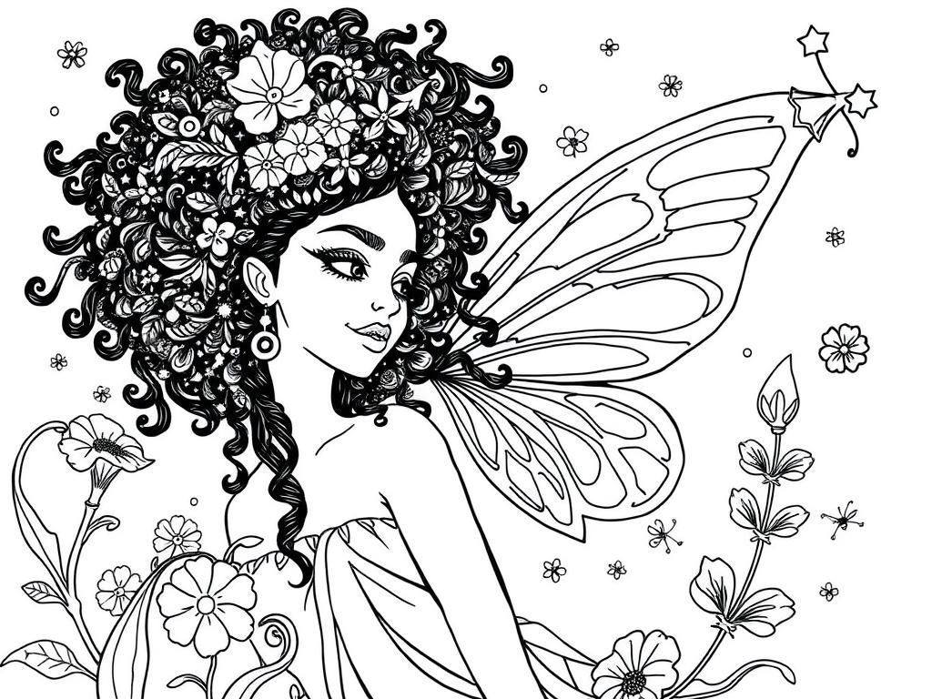 Fantasy Fairy Coloring Page