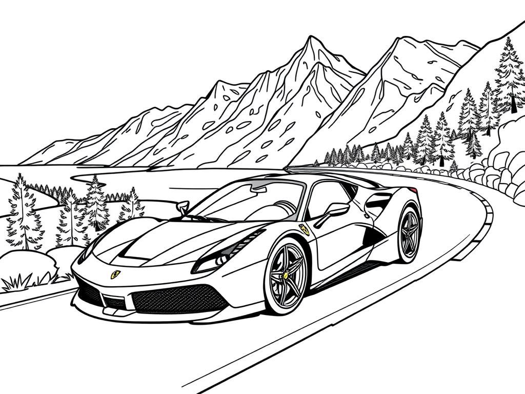 Sports Car Coloring Page