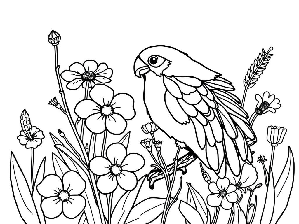 Birds Coloring Page: Soothing Nature Scene