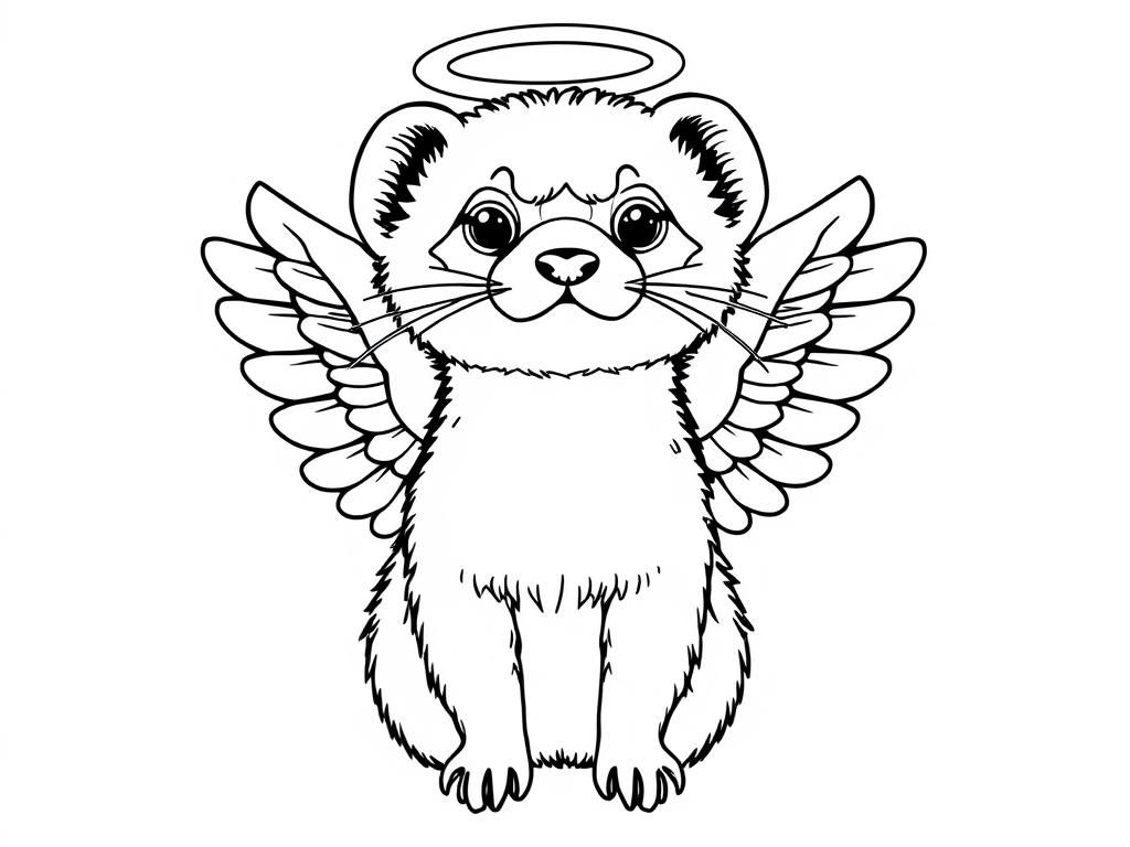 ferret angel - Free Printable Coloring Page