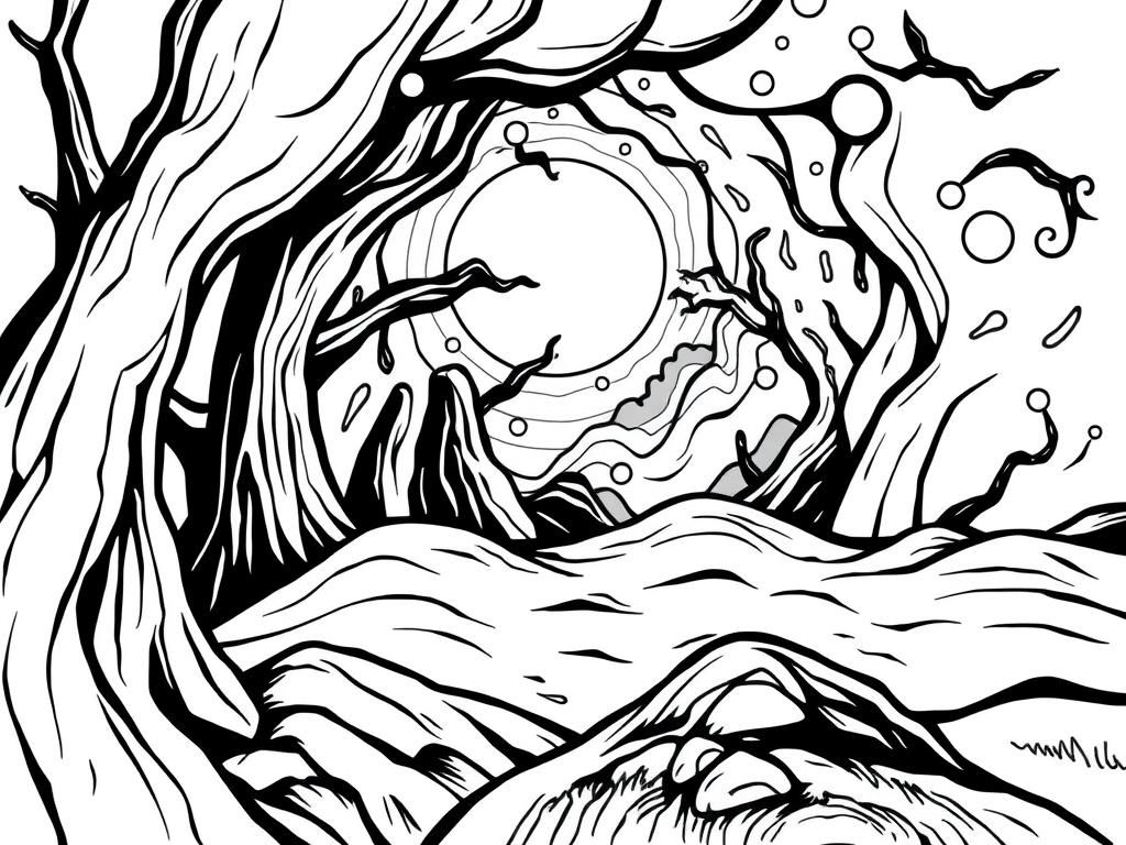 Whimsical Forest Coloring Page