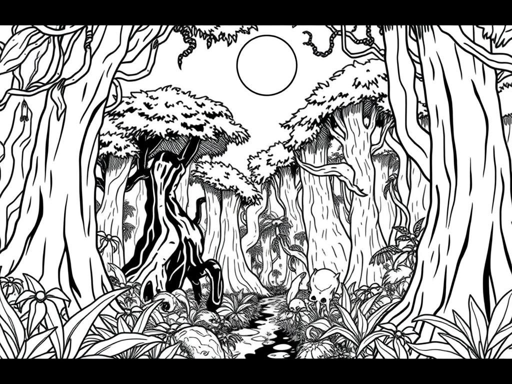 Enchanted Forest Coloring Page