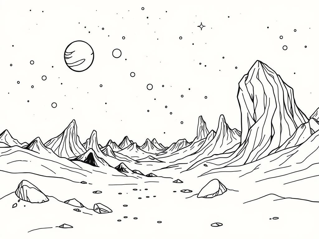 Distant Planet Coloring Page