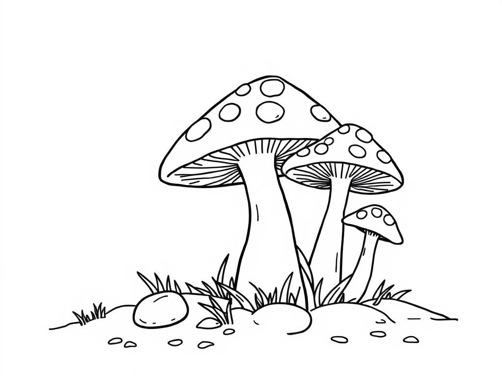 Kleurplaat Paddestoelen