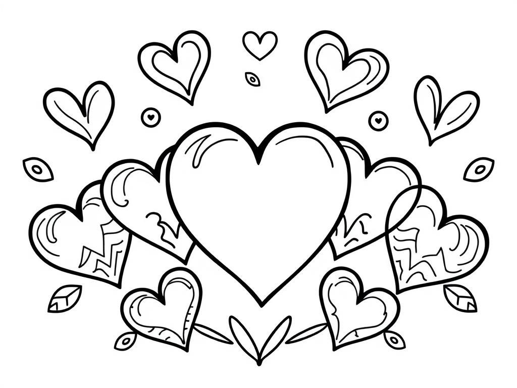 Hearts Coloring Page