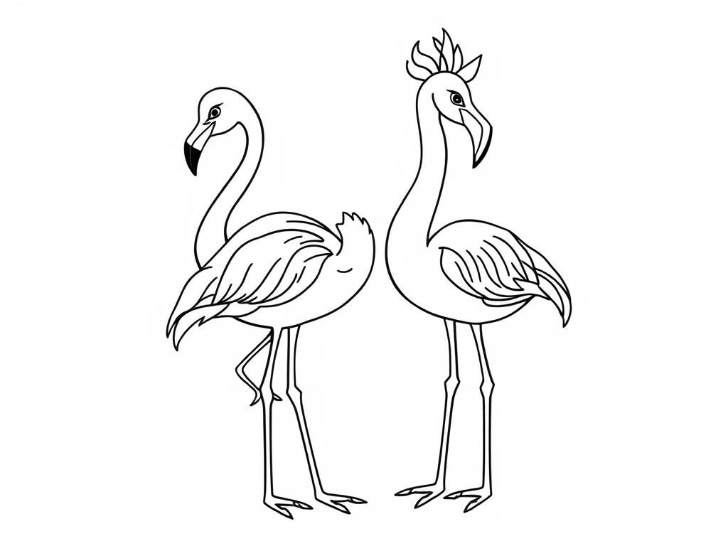 Flamingo Friends Coloring Page