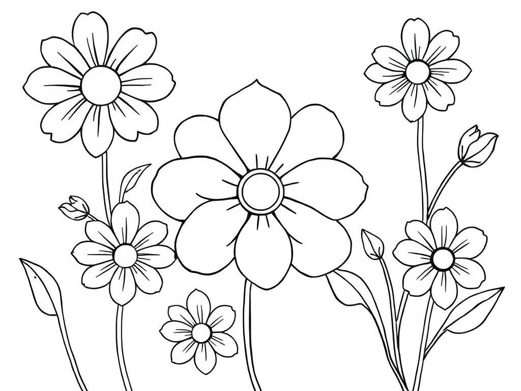 Coloring Page of Flowers - Fun and Educational for Kids