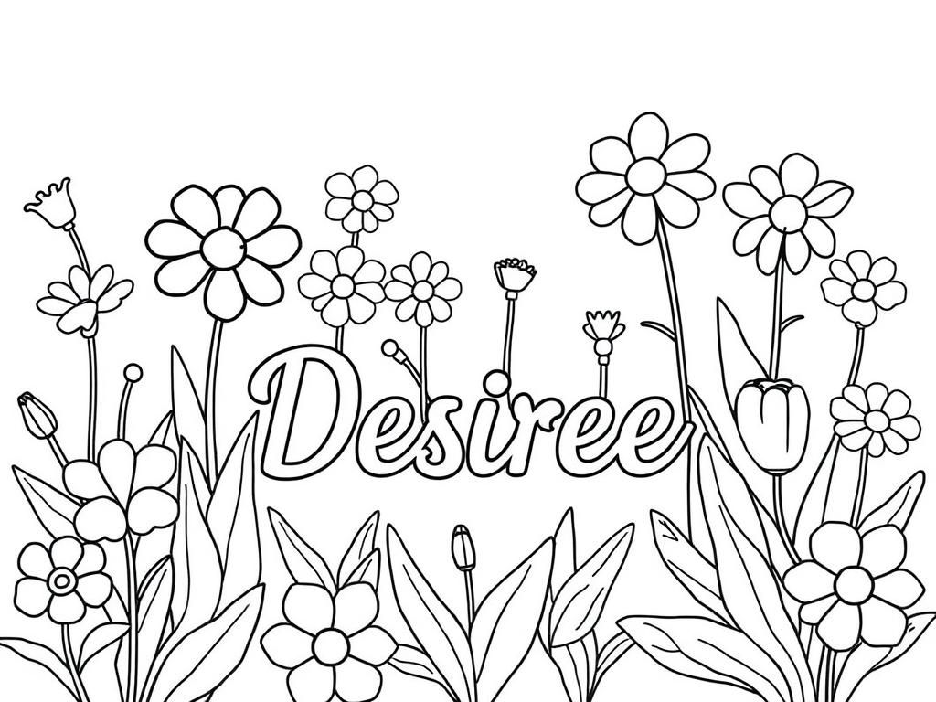 Beautiful Garden Flower Coloring Page