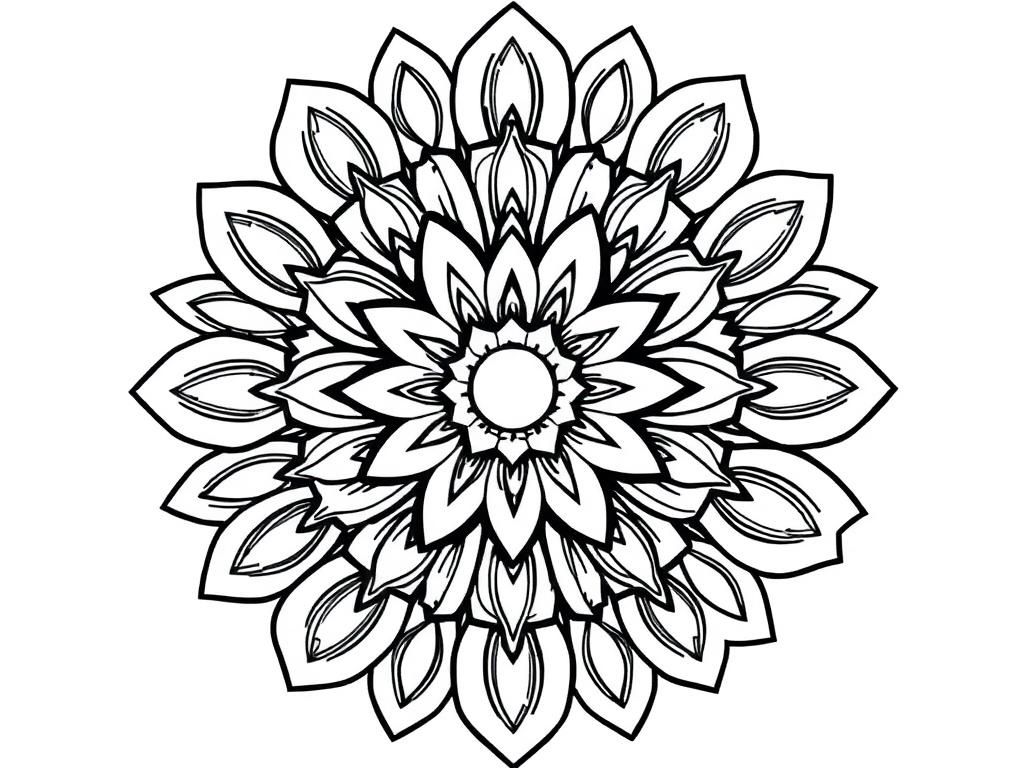 Mandala Flower Coloring Page