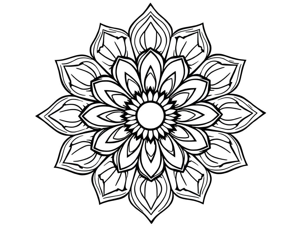 Mandala Coloring Page: Symmetric Beauty