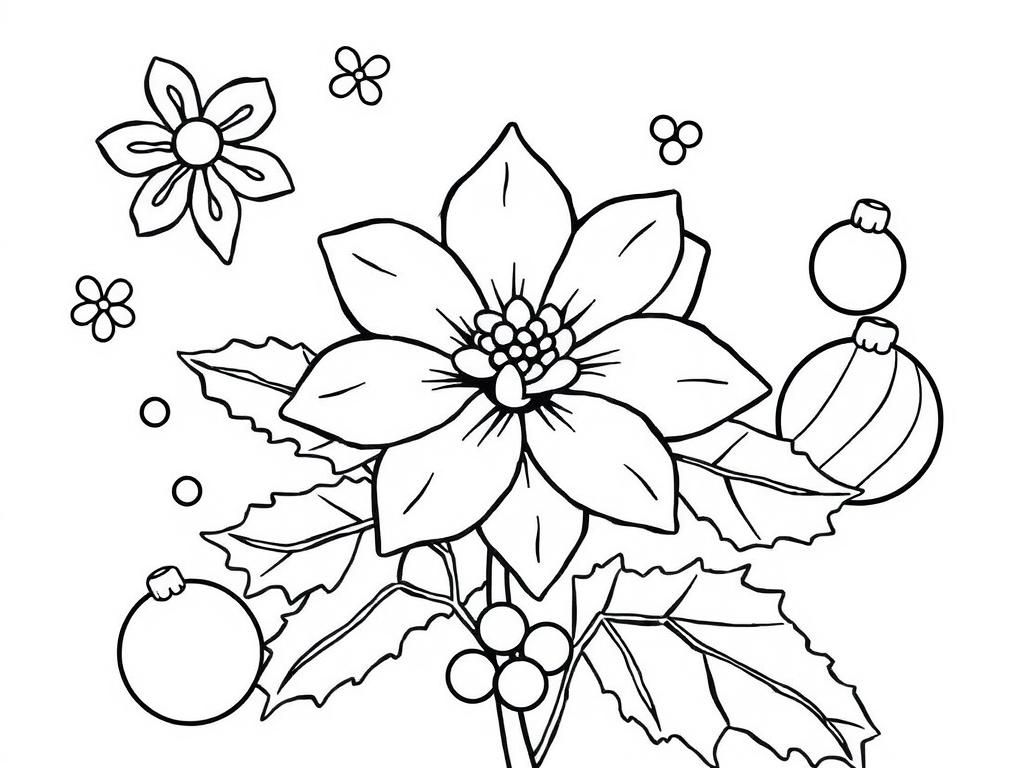 flower of christmas and other decorations and ornaments