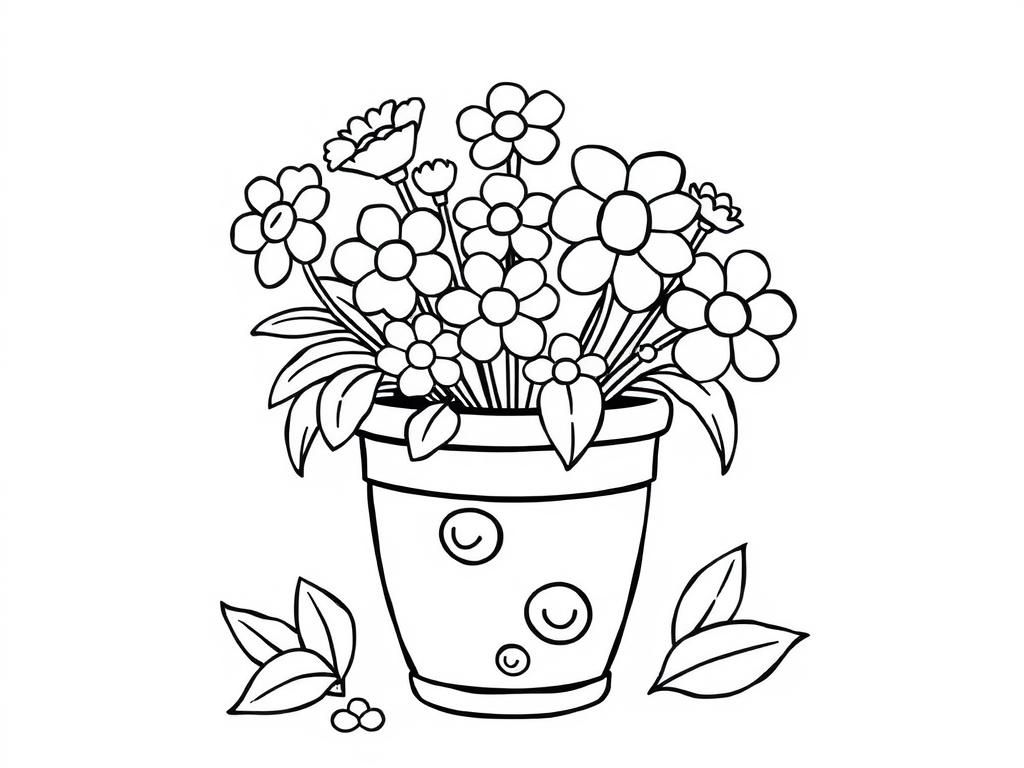 Flower Pot Coloring Page