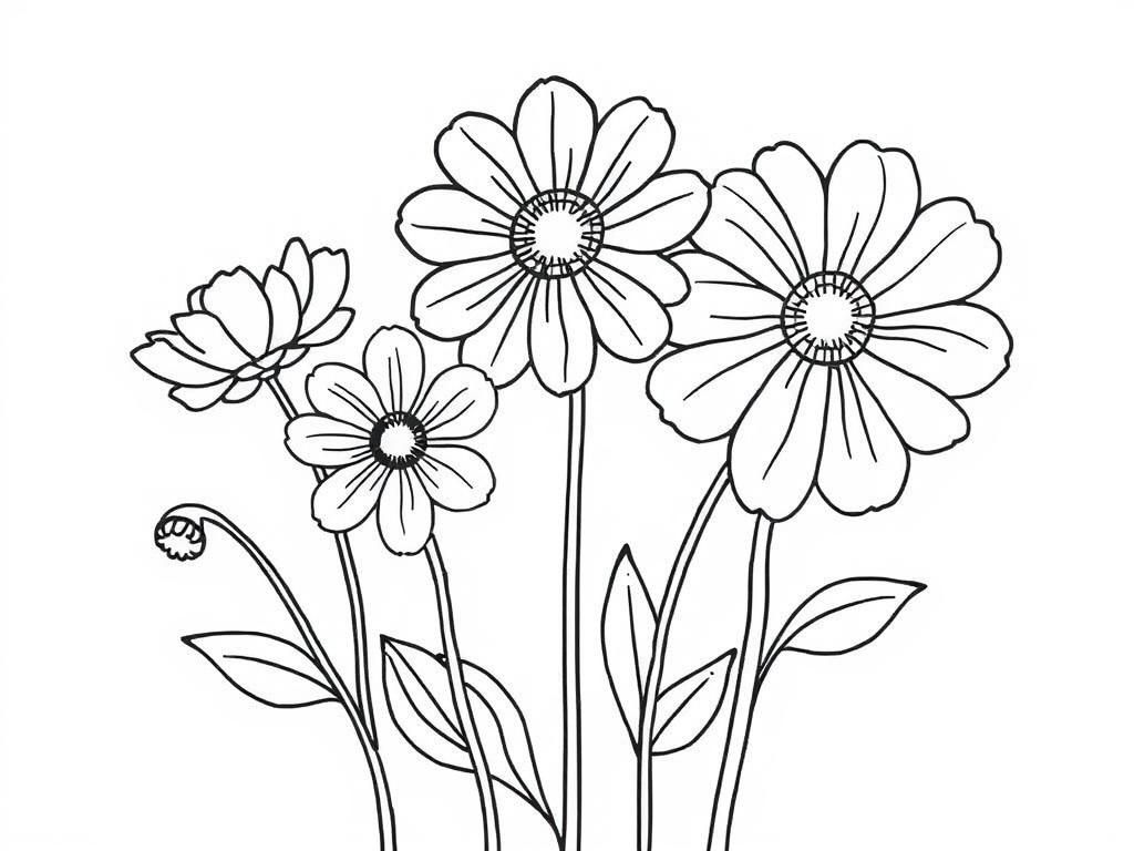 Kleurplaat Bloemen