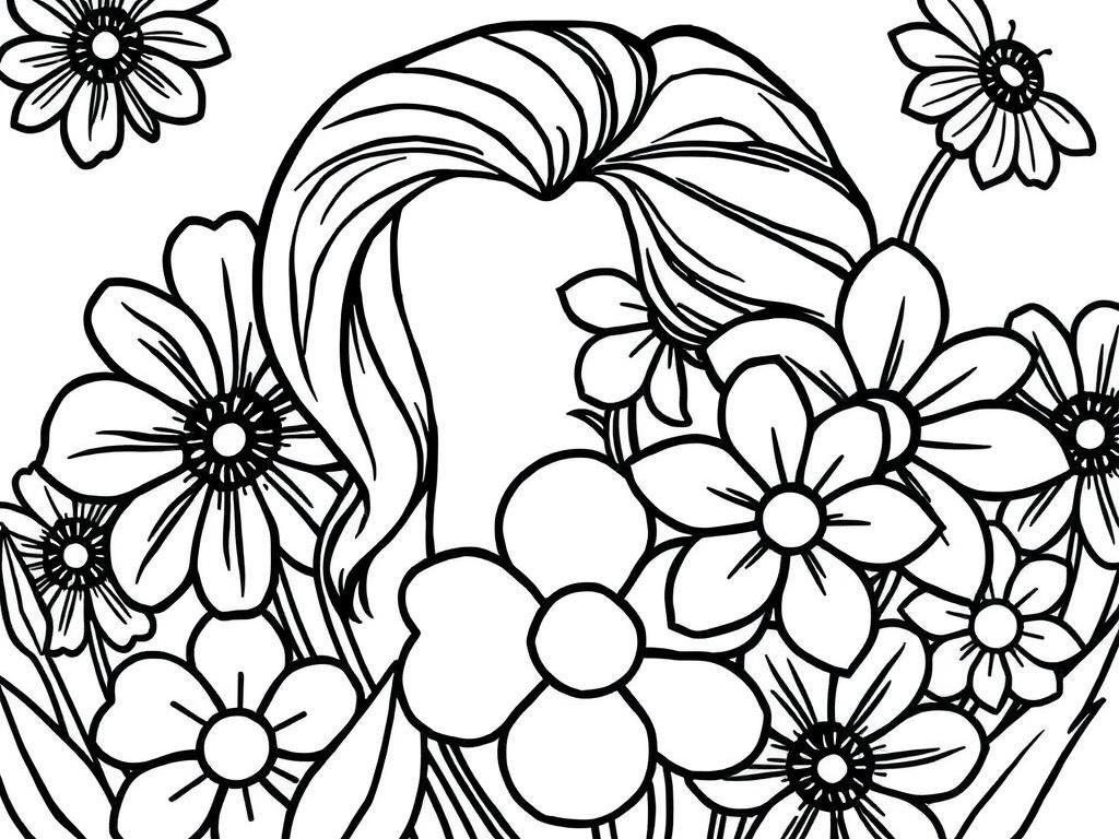flowers kylie - Free Printable Coloring Page