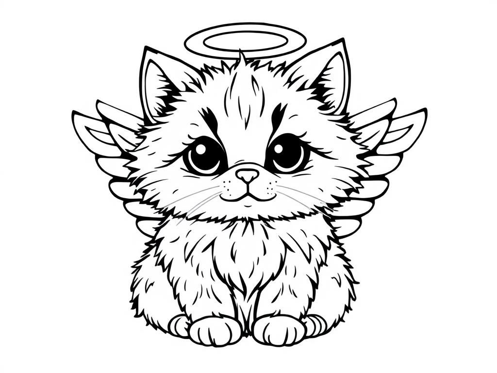 fluffy cat angel