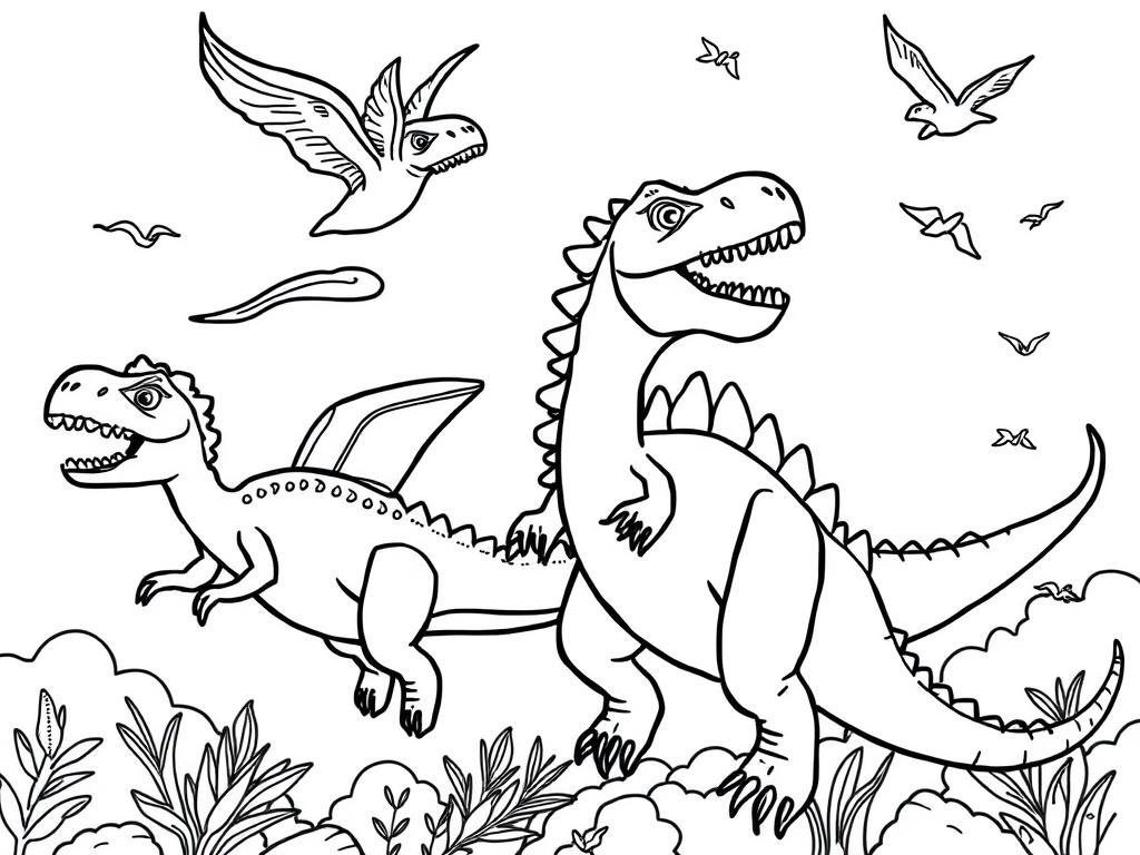 Dinosaurs Coloring Page