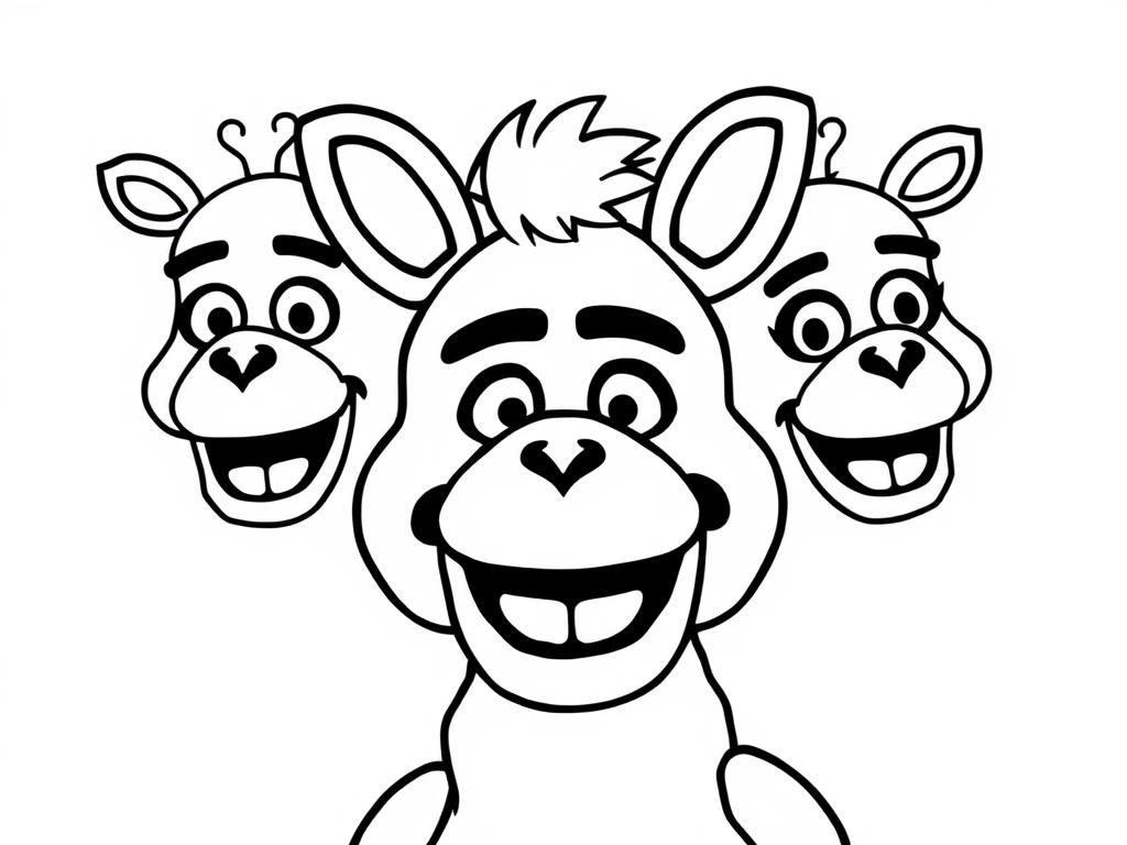 Fun Three-Headed Animal Coloring Page
