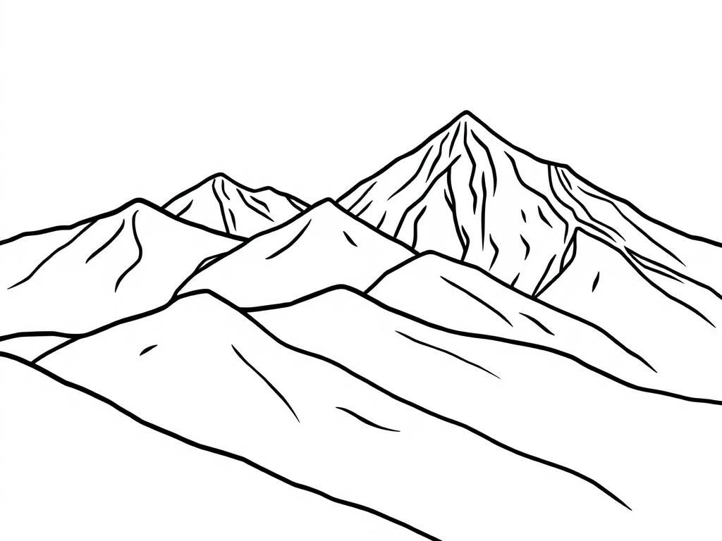 Kleurplaat berglandschap