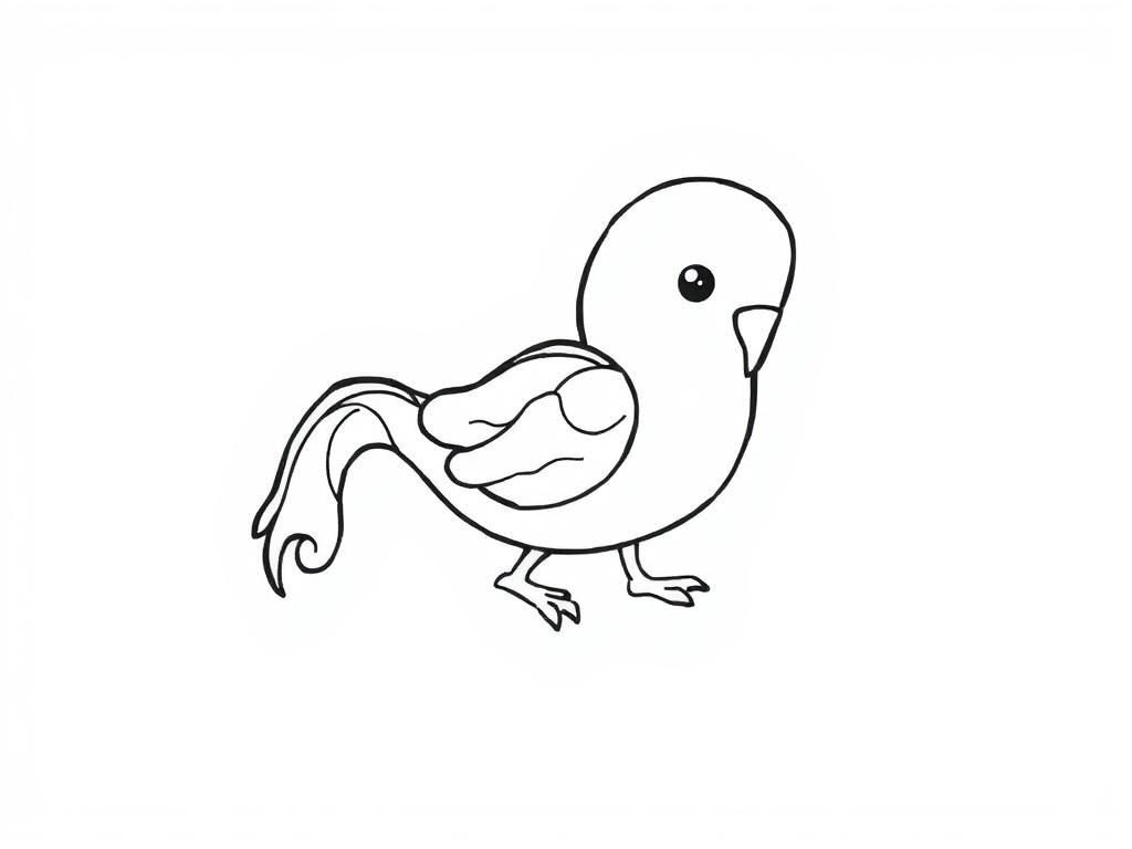 Kleurplaat van een lief vogeltje