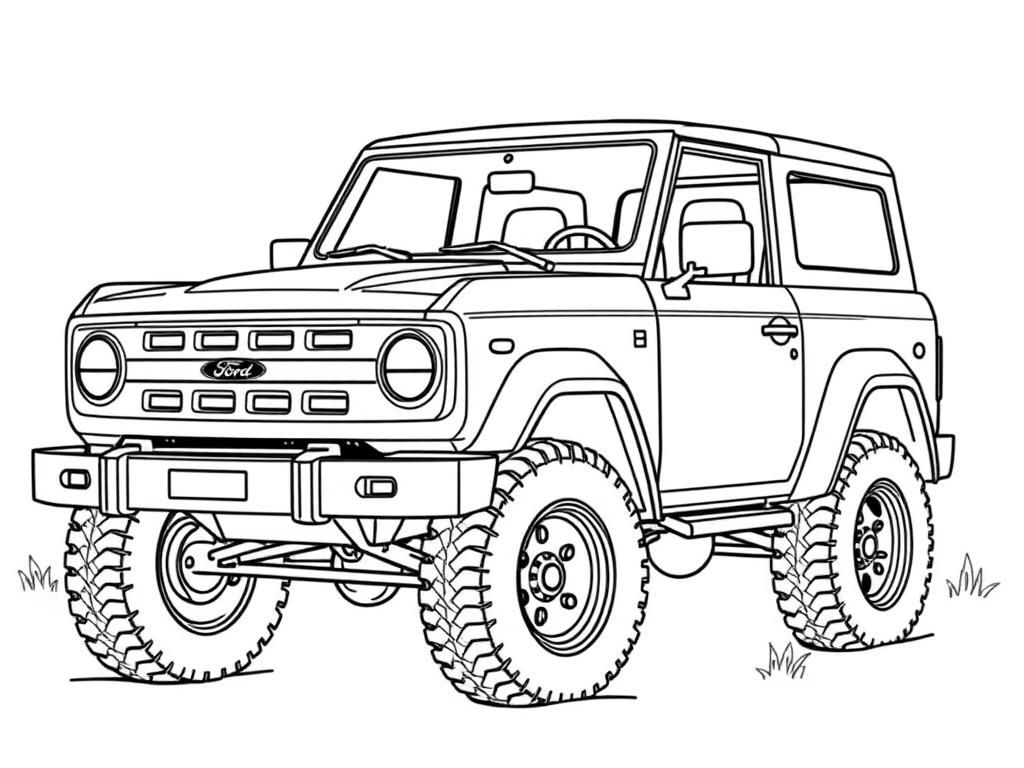 Ford Bronco Coloring Page: Off-Road Adventure Awaits