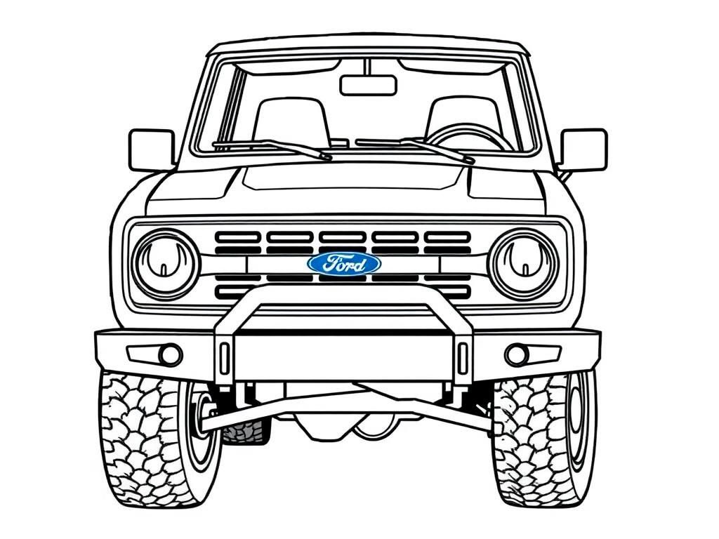 Ford Bronco Coloring Page for Kids and Adults