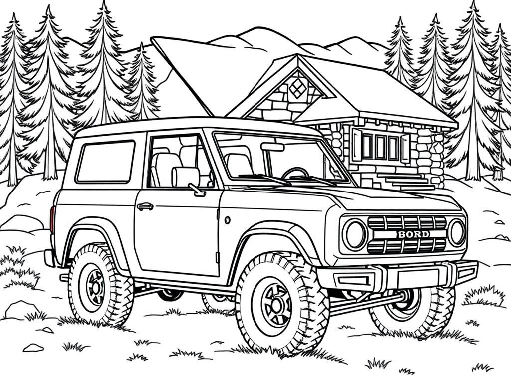 Automotive Off-Road Adventure Coloring Page