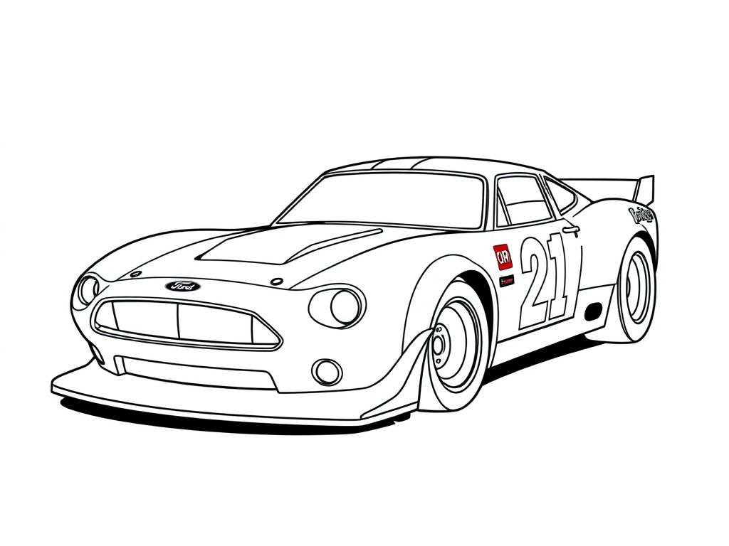 Ford Race Car Coloring Page