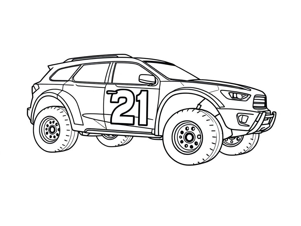 Racing SUV Coloring Page