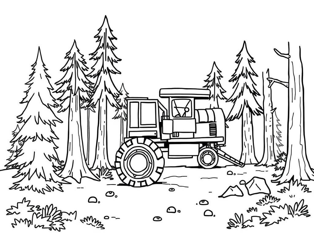 Logging Truck Coloring Page