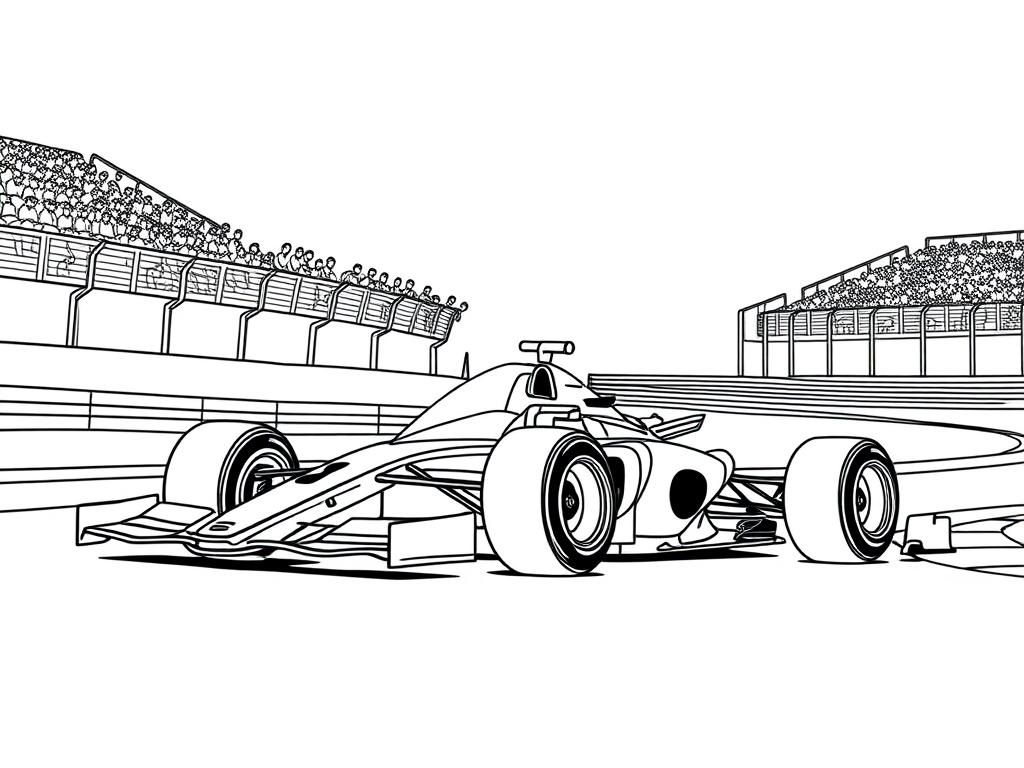 Racing Cars Coloring Page