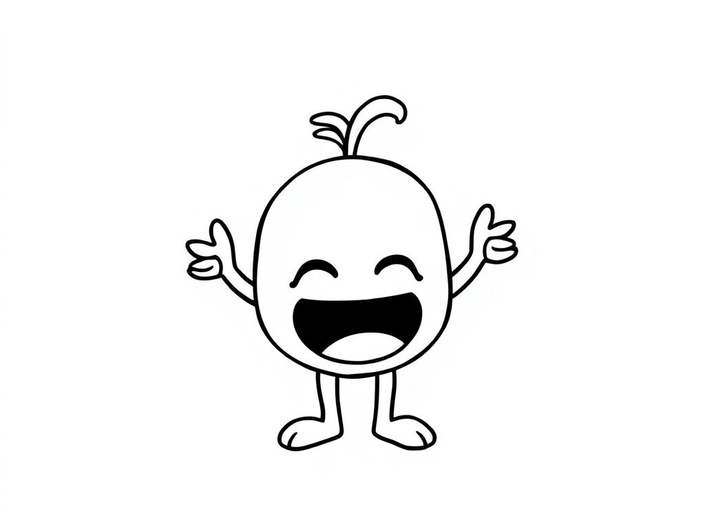 Happy Onion Coloring Page